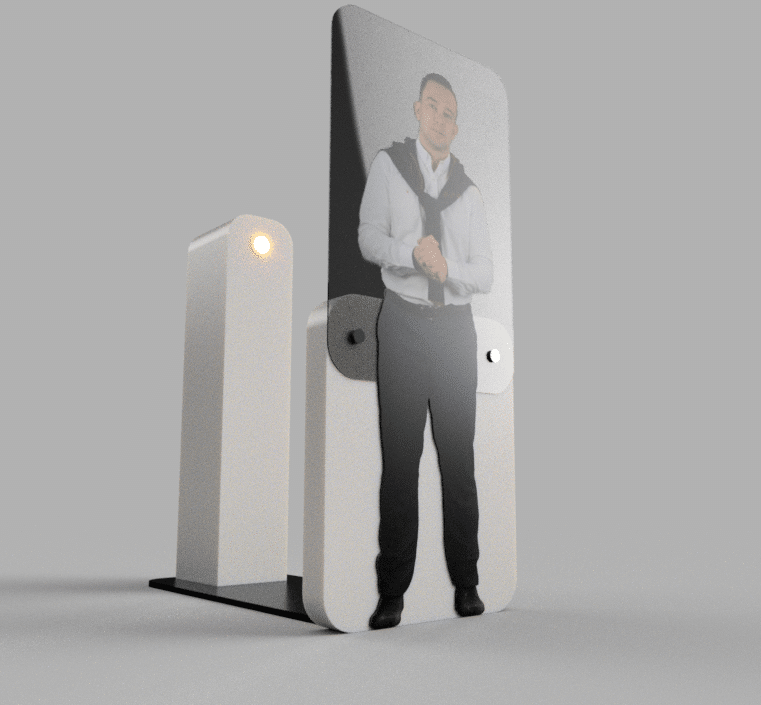 Marco holográfico dando bienvenida