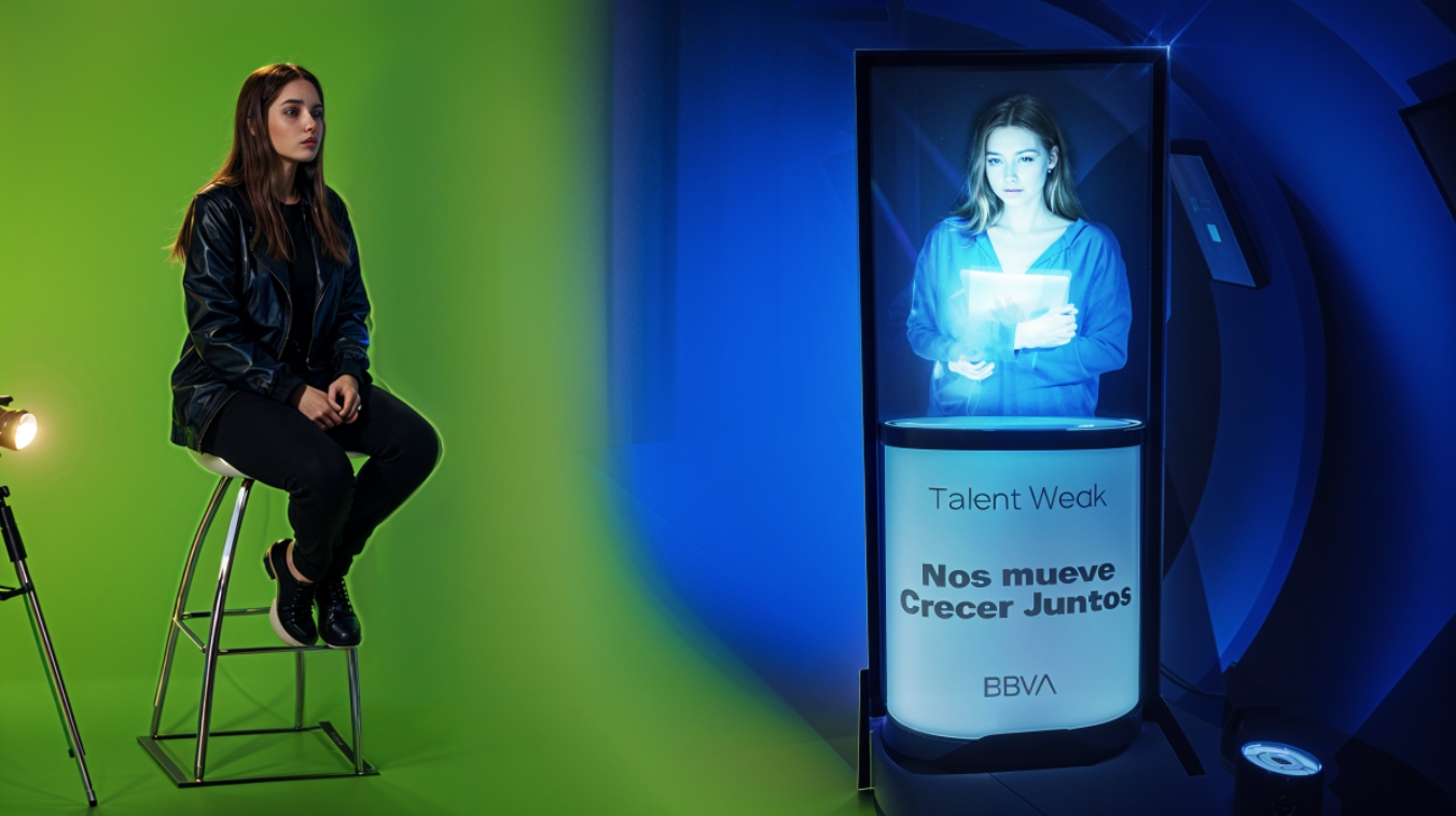 marco holográfico en vivo desde chroma